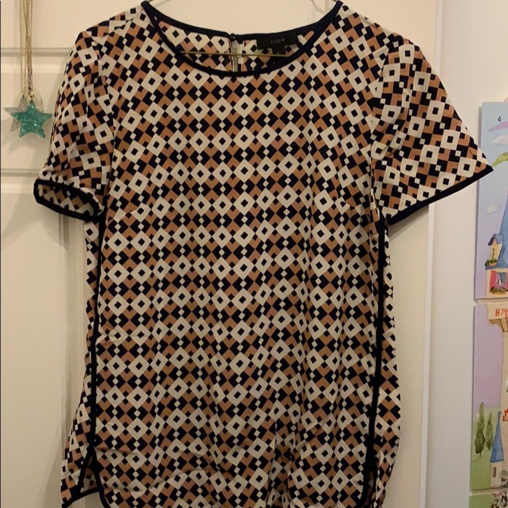 J crew blouse with piping